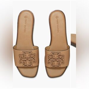 TORY BURCH - Inez Tan / Taupe Flat Slide Sandals 9